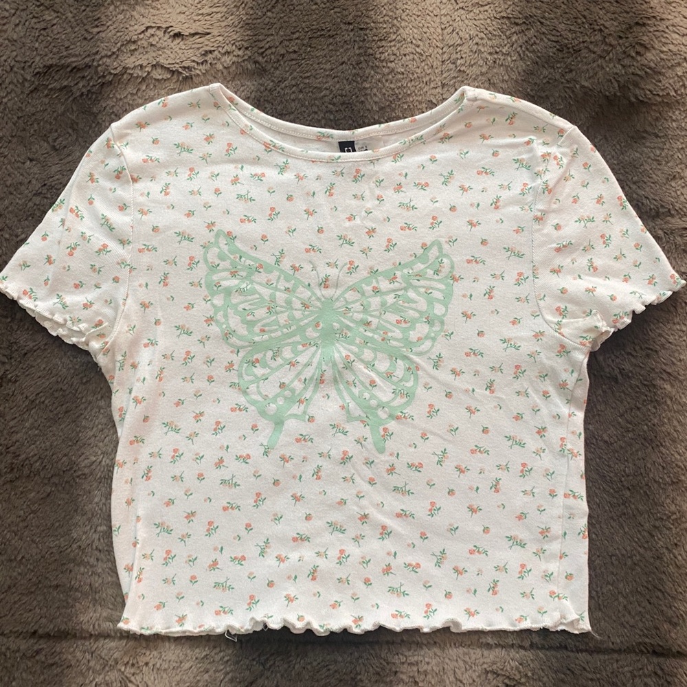 H&M Floral Butterfly Baby Tee